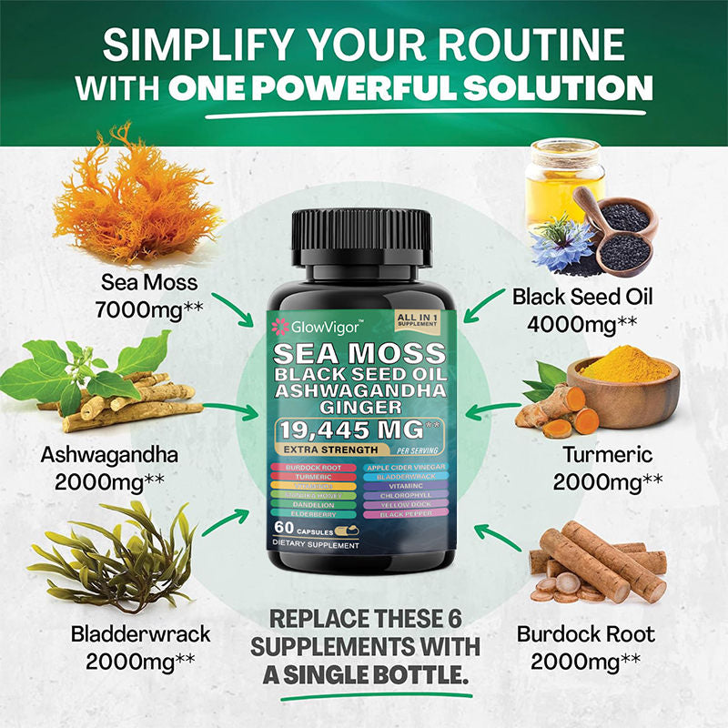Dynamic Vitality Bundle - Sea Moss Multivitamin &amp; Power Combo with Highly Potent Herbal Ingredients