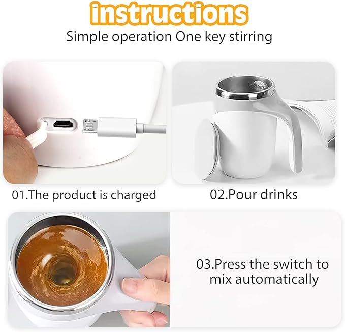 Self-Stirring Mug With Lid 380mL