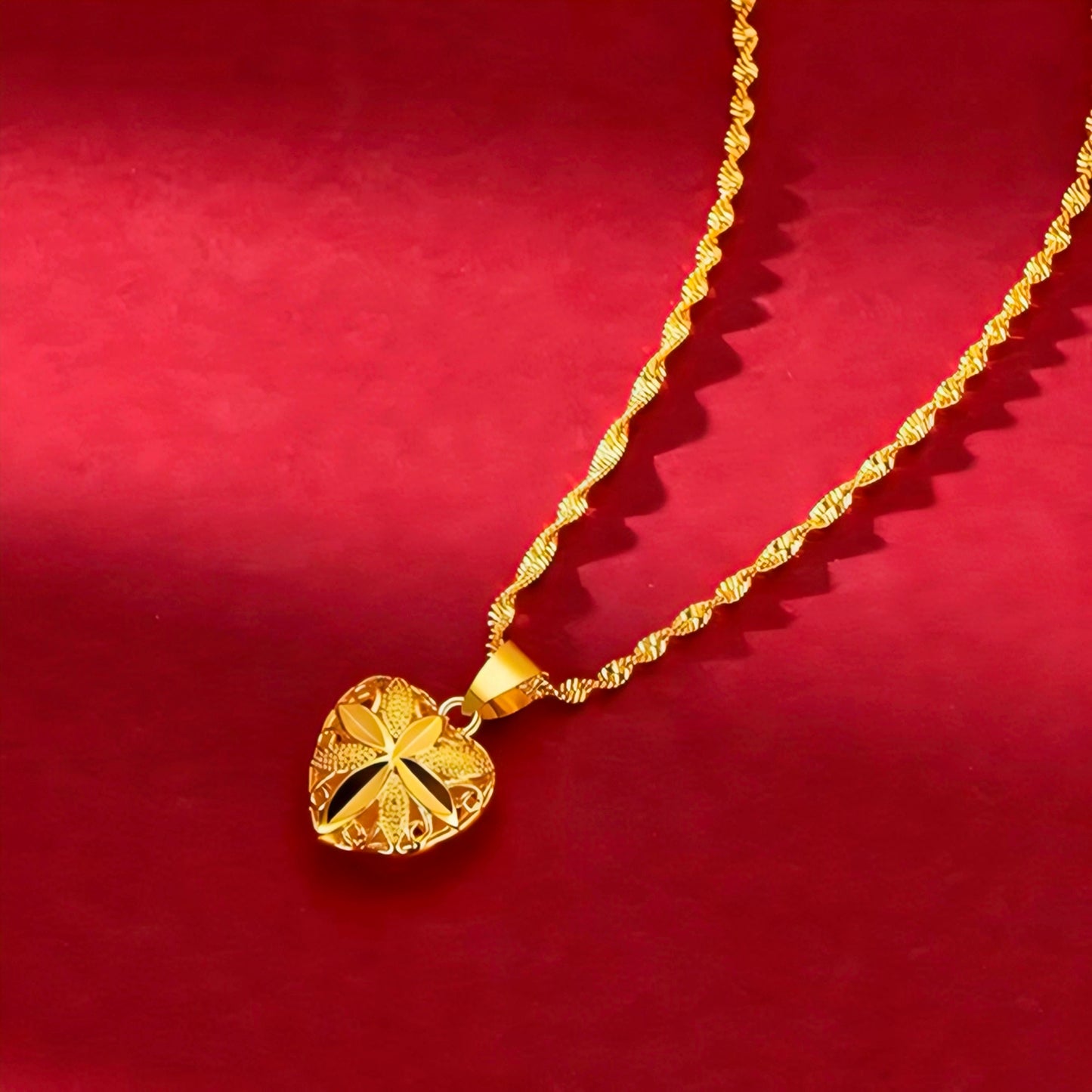 Heart Necklace 24K Gold-Plated