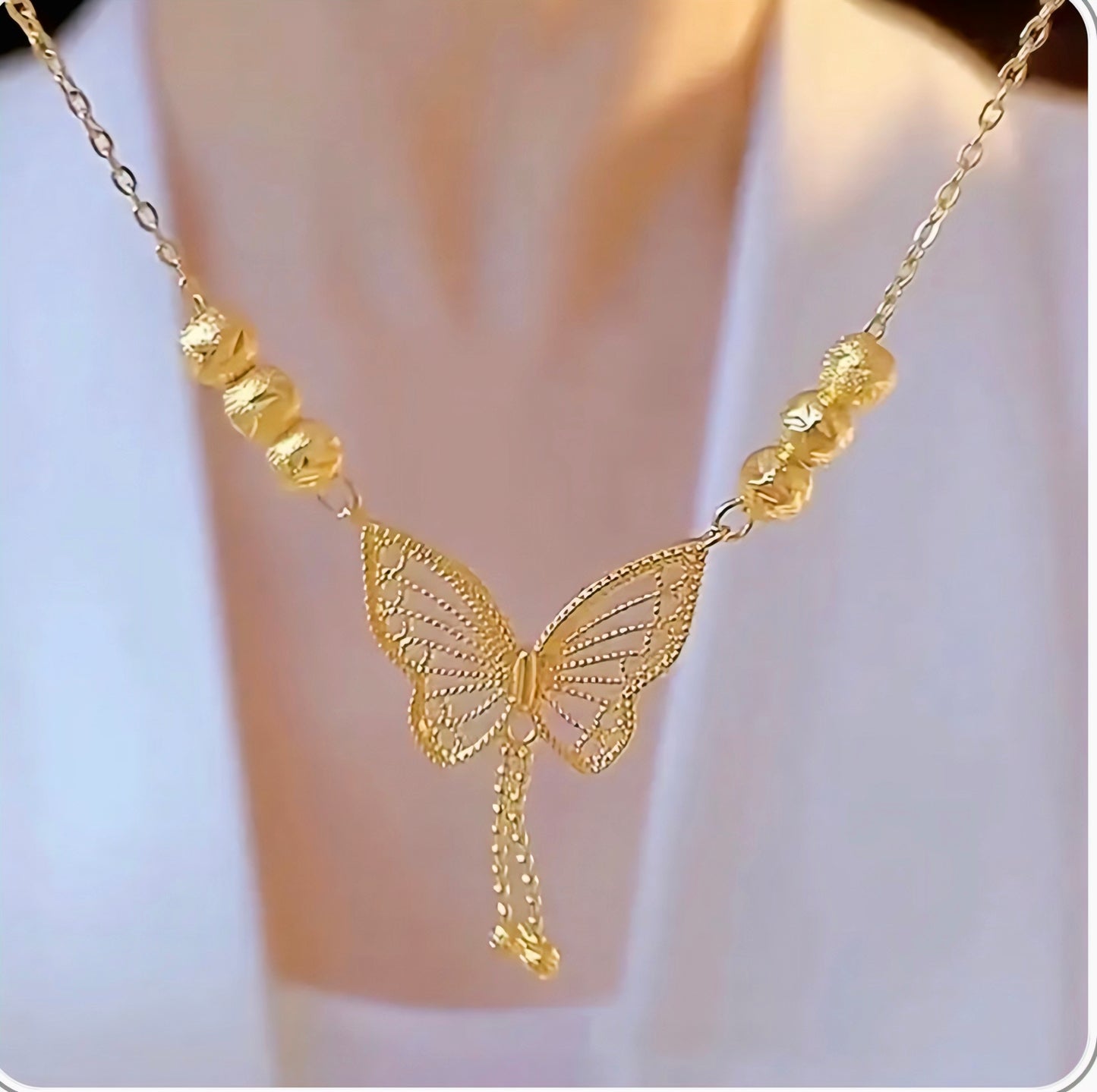 Gold Plated Butterfly Necklace