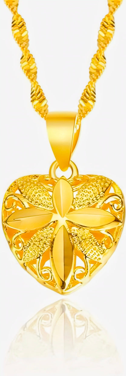Heart Necklace 24K Gold-Plated